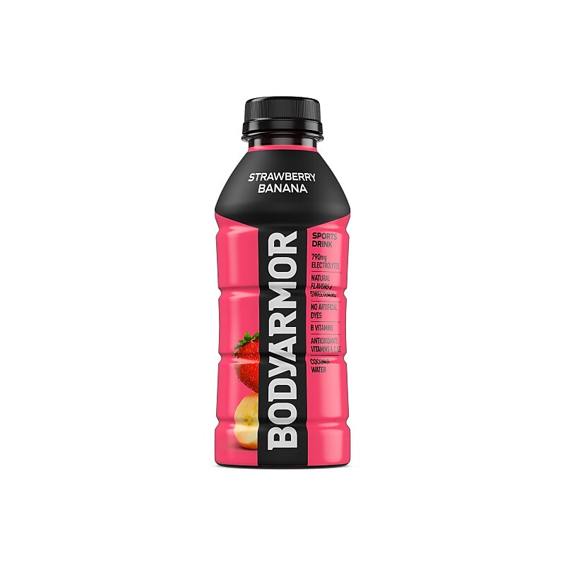BodyArmor SuperDrink Strawberry Banana Sports Drink, 16 oz. Bottle, 12/Pack (100003-1.4) image 1