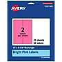 Avery Laser/Inkjet Rectangle Multipurpose Labels, 11" x 4.25", Bright Pink, 40/Pack (94266)~#|#~92F5B907-FEDE-4CB5-BC8CF347DA407922_sc7