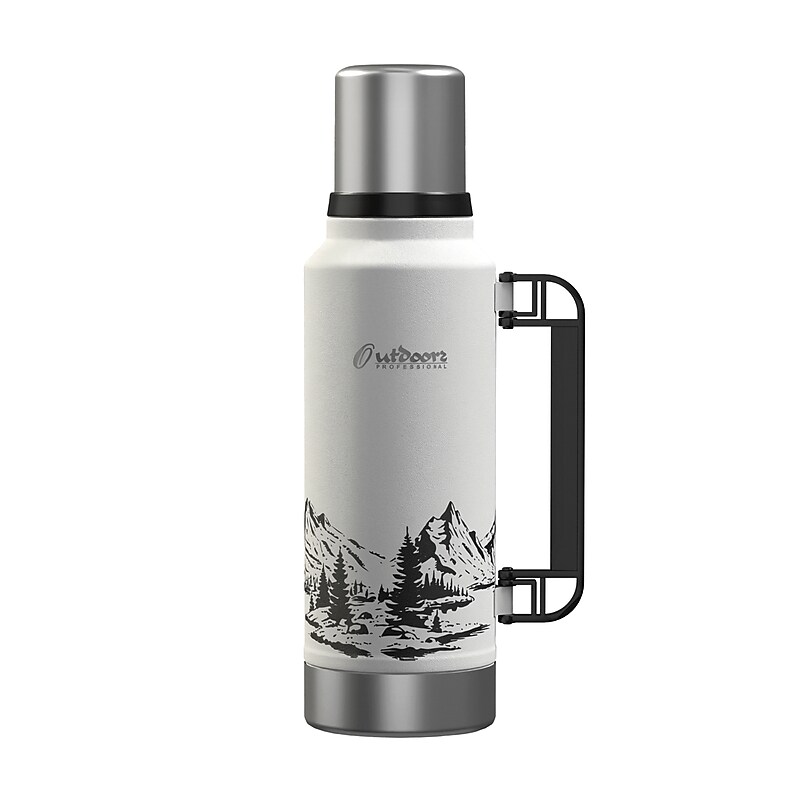 Outdoors Professional Stainless Steel Vacuum Insulated Termo Classic Water Bottle, 33 oz., White Mountains (OUTD9386) image 1