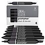 Winsor & Newton Promarker Dual-Tip Alcohol Based Marker, Black/Blender, 6/Pack (WNX0290116)~#|#~92FC5F67-0486-4125-AC085177EB17362D_sc7
