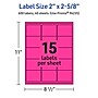 Avery Laser/Inkjet Rectangle Multipurpose Labels, 2" x 2-5/8", Neon Magenta, 600/Pack (94235)~#|#~9304C07F-B7D0-4E2E-B8BCCCE7FACB52DB_sc7