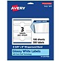 Avery Laser/Inkjet Multipurpose Labels, 8" x ", Glossy White, 300/Box (94117)~#|#~9306834D-1E10-46CA-A118C97B1F37CE59_sc7