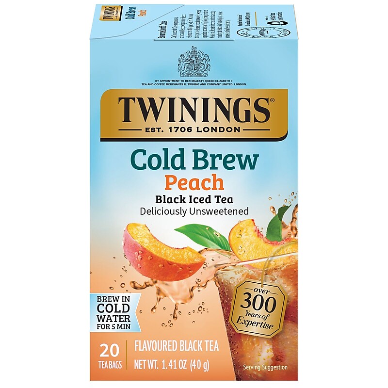 Twinings Cold Brewed Peach Tea Bags, 20/Box (F10055) image 1