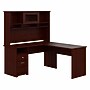 Bush Furniture Cabot 60"W L Shaped Computer Desk with Hutch and Drawers, Harvest Cherry (CAB046HVC)~#|#~9311C2E0-C7BF-46F4-B941BAF8A93C062B_sc7
