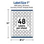 Avery Waterproof Starburst Laser Multipurpose Labels, 1", White, 4800/Box (19479399495)~#|#~93143819-75D6-42DB-B4213860A73F77B7_sc7