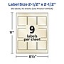 Avery Laser/Inkjet Square Pearlized Labels, 2.5" x 2.5", Ivory, 90 Labels/Pack (94104)~#|#~9318A1BD-9725-4384-84F70E30763A8D7F_sc7