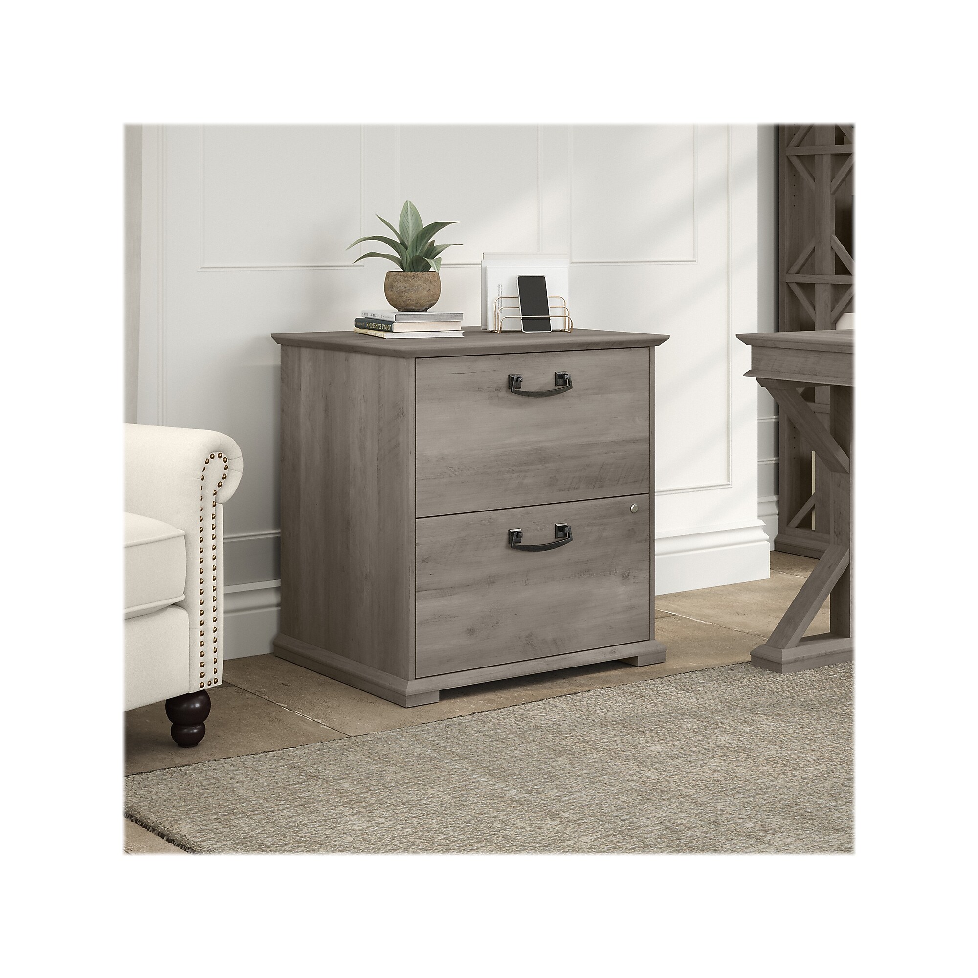 Bush Furniture Homestead 2-Drawer Lateral File Cabinet, Letter/Legal Size, Lockable, Driftwood Gray (HOF129DG-03) Sansujyuku sansujyuku.com