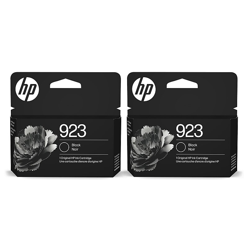 HP 923 Black Standard Yield Ink Cartridge, 2/Pack (4K0T2PK-VB) image 1