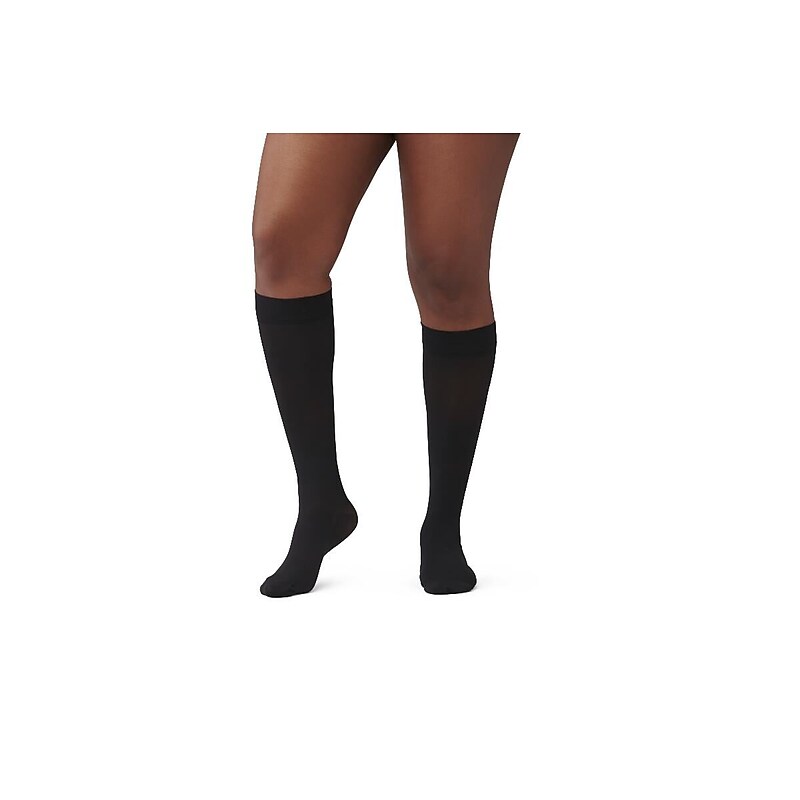 Curad 8-15mmHg Knee High Compression Hosiery, Black, Small, Regular Length, Each (MDS1712ABH) image 1