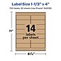 Avery Laser/Inkjet Rectangle Multipurpose Labels, 1-1/3" x 4", Kraft Brown, 700 Labels/Box ( 94206)~#|#~932C7F29-CD34-441F-9D2B229C0B272575_sc7