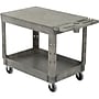 Nahanco 2-Shelf Plastic/Poly Mobile Utility Cart with Lockable Wheels, Gray (RUB452500)~#|#~933098CD-F5E7-43FE-8F83B15BDBA643E2_sc7