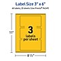 Avery Laser/Inkjet Rectangle Multipurpose Labels, 3" x 6", Bright Yellow, 60/Pack (94249)~#|#~93315173-8A16-489A-84F5089783AAE790_sc7