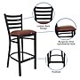 Flash Furniture HERCULES Traditional Metal Ladder Back Restaurant Barstool, Black/Burgundy, 2-Pieces/Pack (2XUDG697BBARBRV)~#|#~93338C91-DE88-441D-A6AE59A2CA6B0336_sc7