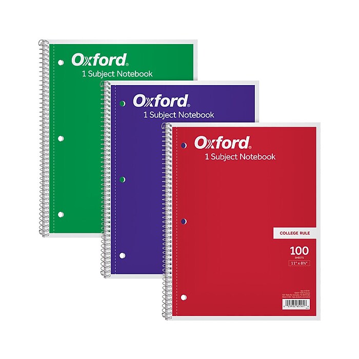 Oxford 1-Subject Notebook, 8.5