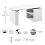 Bush Business Furniture Stratus 60"W Electric Adjustable Standing Desk with Bookcase, White (SUT005WH)~#|#~93392654-D9A7-4382-842820A1C53E1D5F_sc7