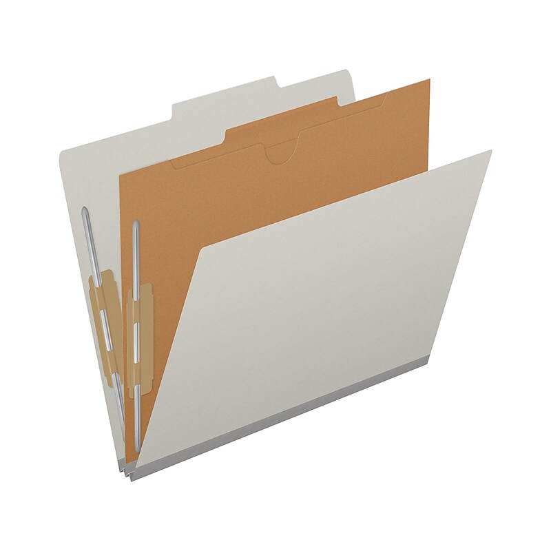 Medical Arts Press Pressboard Classification Folder, 1-Divider, 2" Expansion, Letter Size, Gray, 10/Box (DV-T42-14-3GRY-PKT) image 1