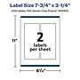 Avery Laser/Inkjet Multipurpose Labels, 3.25"  x 7.75", Matte White, 200/Box (94260)~#|#~933B10FC-716F-43A4-8127E296B5BA0E83_sc7