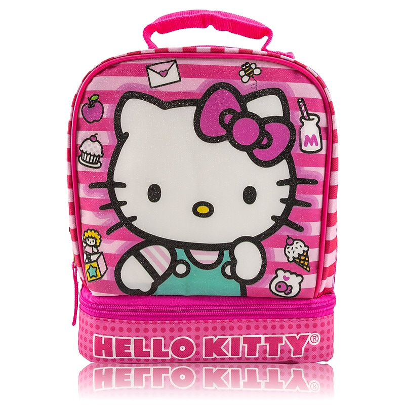 Hello Kitty Kid's Dual Compartment Insulated Lunch Bag, Pink (C6COD19SL) image 1