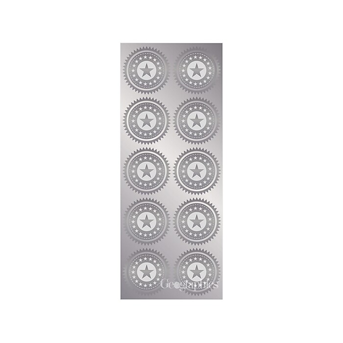 Geographic Star Embossed Recognition Certificate Seal, 2