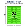 Avery Laser/Inkjet Multipurpose Rectangle Labels, 1" x 2", Neon Green, 240/Pack (94220)~#|#~934FA664-5643-4860-9474496F254E309C_sc7