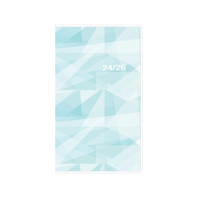 2024-2026 Blue Sky Jett 3.63" x 6.13" Academic Monthly Planner, Plastic Cover, Blue/Green (146859) image 1