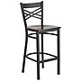Flash Furniture HERCULES Series Traditional Metal X-Back Barstool, Black/Walnut Wood Seat, 2-Pieces/Pack (2XU6FOBXBARWAW)~#|#~935E0821-9153-46A3-B4E649773704CE5B_sc7