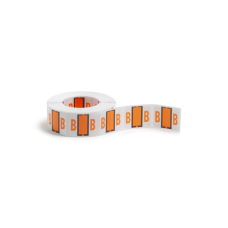 Smead BCCR Color Coded Alphabetic Labels, B, Light Orange, 500/Roll (67072) image 1