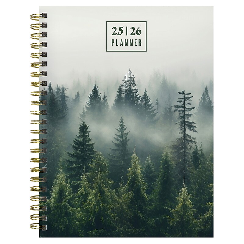 2025-2026 TF Publishing Mystic Forest 6.5" x 8" Academic Year Weekly & Monthly Planner, Paperboard Cover (AY26-9210) image 1