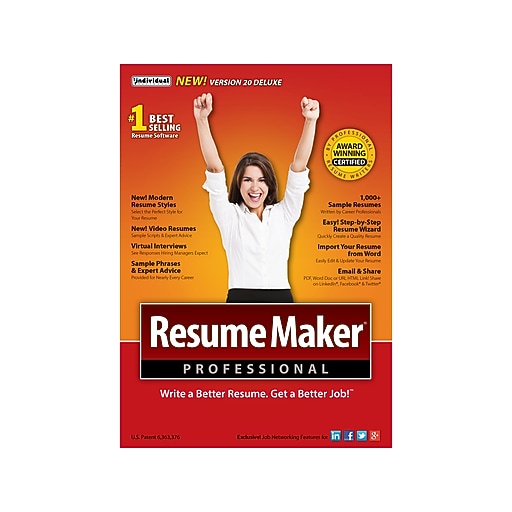 Individual Software ResumeMaker Professional Deluxe 20 for 1 User, Windows, Download (IND945800V059)