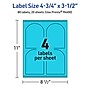 Avery Printable Decorative Edge Multipurpose Labels, 4.75" x 3.5", Bright Blue, 80/Pack (94600)~#|#~936D77E1-90A4-4978-9CEFFF28C978AEA5_sc7