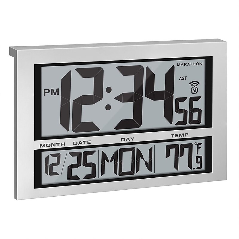Marathon Jumbo Digital Wall Clock, Gray (CL030025) image 1