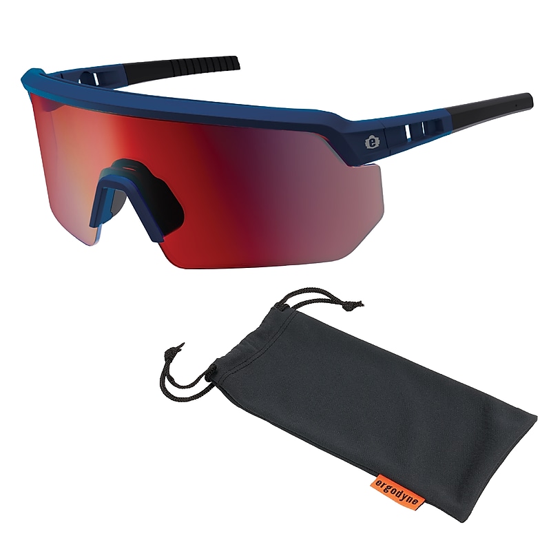 Ergodyne Skullerz AEGIR-AFAS-HCMI Anti-Fog Safety Glasses, Red Mirrored Lens (55230) image 1
