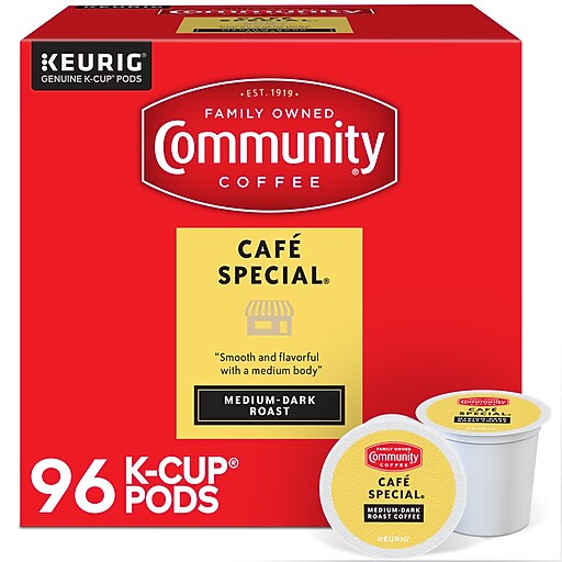 Community Coffee Cafe Special Coffee, Keurig K-Cup Pod, Medium-Dark Roast,  96/Carton (5000374325CT) | Staples