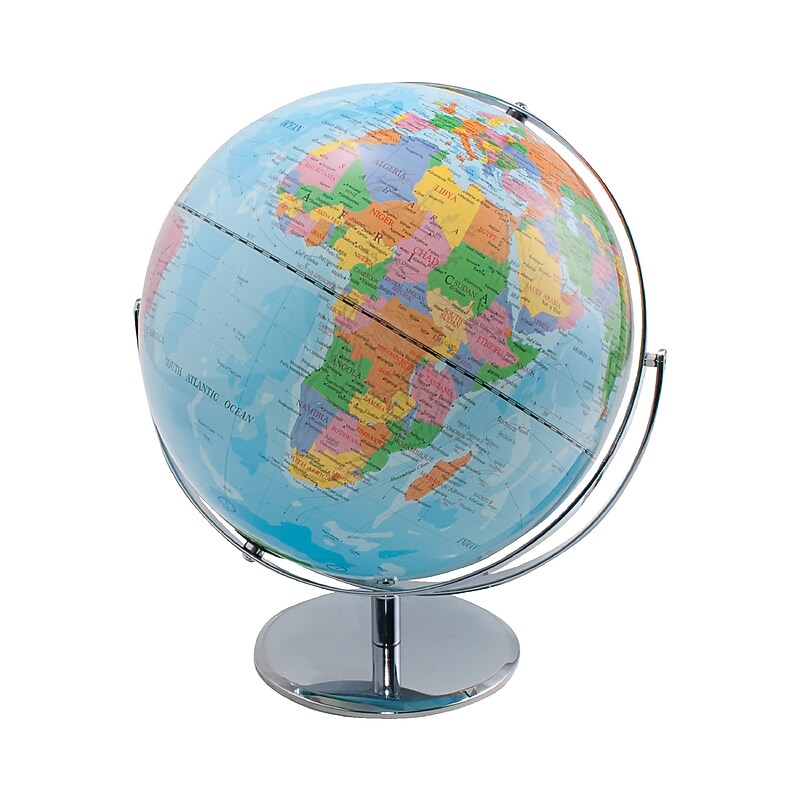 Advantus 12" Political World Globe, Blue Oceans (30502) image 1