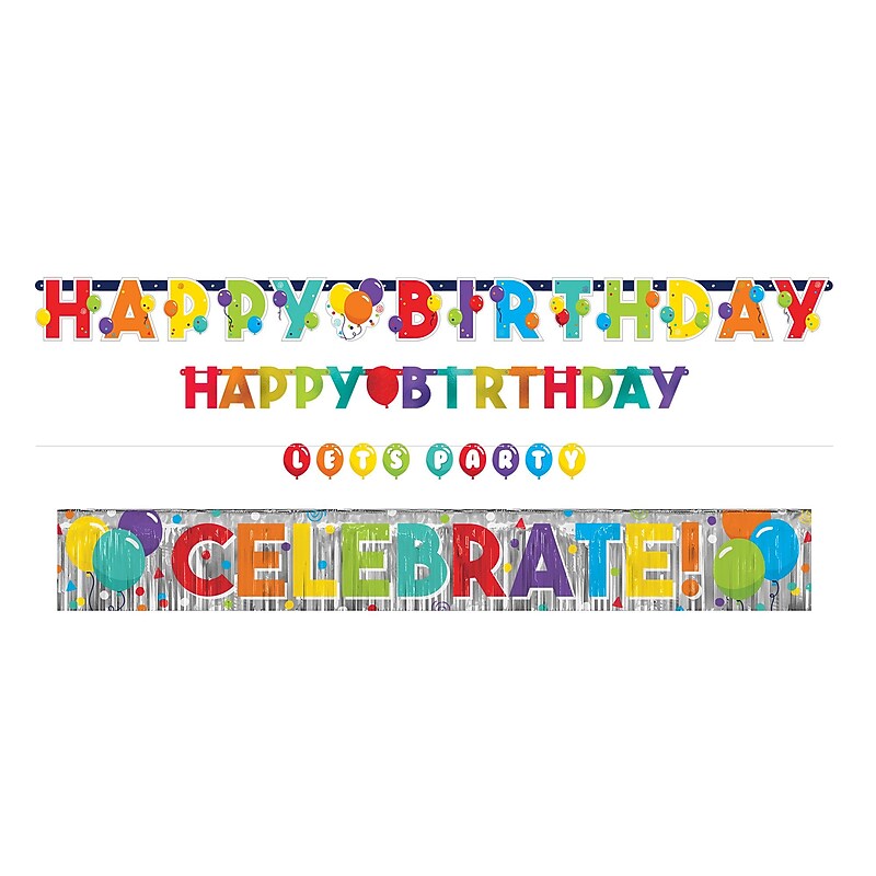 Party City Birthday Balloons Banners, 4/Pack (AM122494-NS) image 1