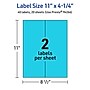 Avery Printable Rectangle Multipurpose Labels, 11" x 4.25", Bright Blue, 40/Pack (94266)~#|#~93887FFD-7F90-4C61-969D48C5D6CDAFFF_sc7