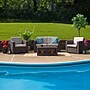 Flash Furniture Seneca Faux Rattan Chair, Loveseat and Table Set, Chocolate Brown, 4/Set (DADSF112TCBN)~#|#~938F98F1-E9C9-4303-9426122EABED83DE_sc7