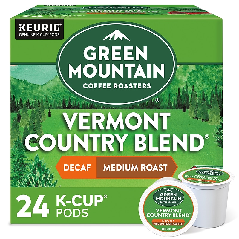 Green Mountain Vermont Country Blend Decaf Coffee Keurig® K-Cup® Pods, Medium Roast, 24/Box (7602) image 1