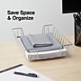 Staples Front Loading Letter Tray, Chrome Steel (10849CC)~#|#~9394E792-AFD7-421F-B8FB518B4F3B752C_sc7
