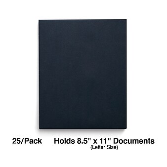 Staples Paper 2-Pocket Folders, Navy, 25/Box (50762/27539-CC)