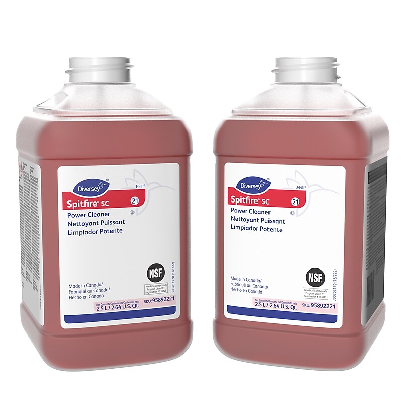 Spitfire SC Multipurpose Cleaner for Diversey J-Fill, Pine, 2.5 L / 2.64 U.S. Qt., 2/Carton (95892221) image 1