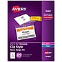Avery Clip Style Laser/Inkjet Name Badge Kit, 2 1/4" x 3 1/2", Clear Holders with White Inserts, 100/Box (74461)~#|#~939D0813-4EE6-4F55-940DD5B1731DBE90_sc7