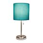 Creekwood Home Oslo 19.5" LED Table Lamp with USB Port, Brushed Steel/Teal Shade (CWT-2012-TL)~#|#~93A441B2-B06C-492F-B5775469D544D15A_sc7