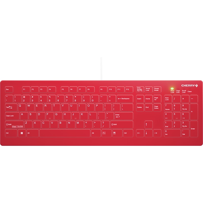 Cherry AK-C8112 Wired Ergonomic Medical Keyboard, Red (AK-C8112-US-WR/US) image 1