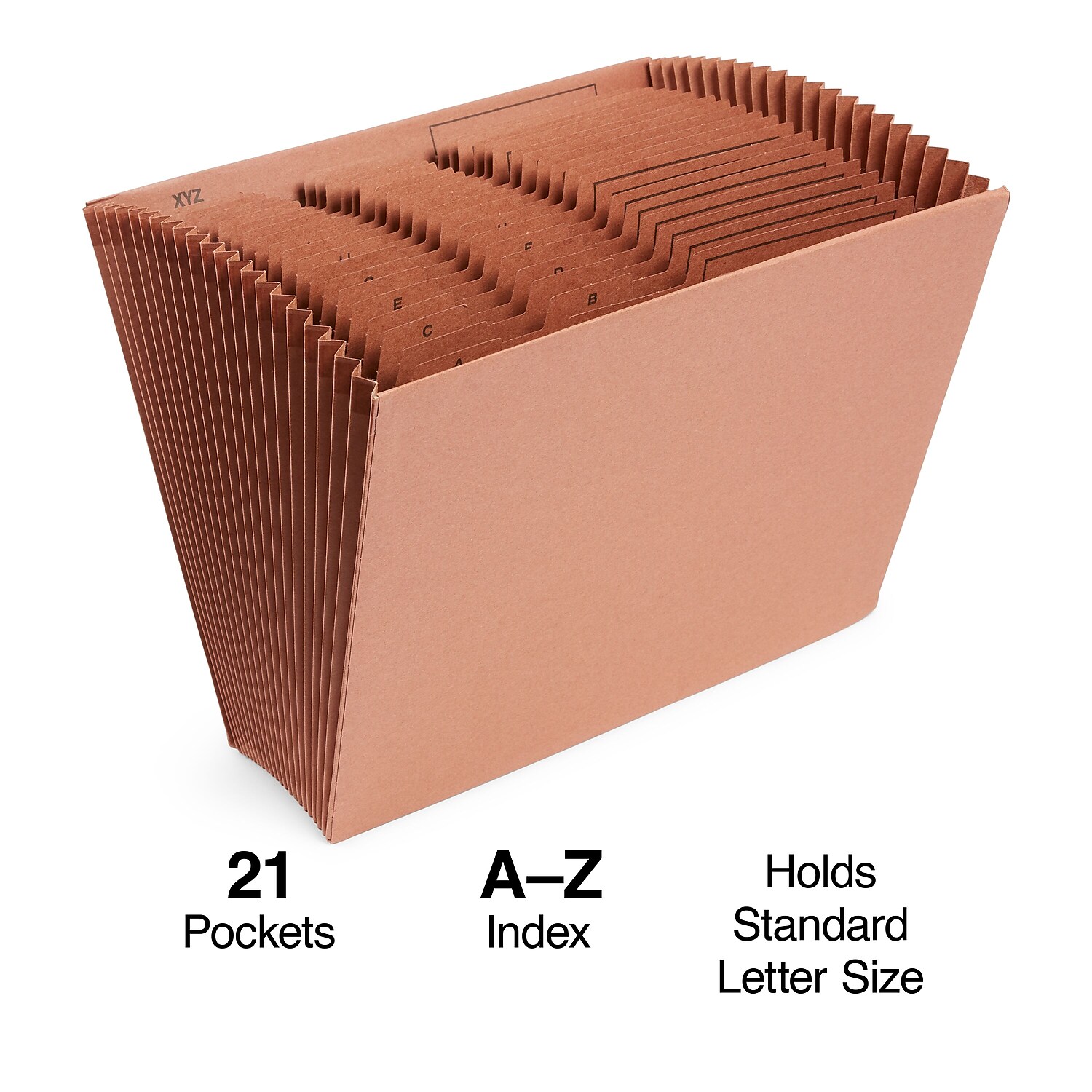 Staples Letha-Ton erweiterbare Datei A-Z Index Letter-Format 21 Taschen braun - Bild 2 von 5