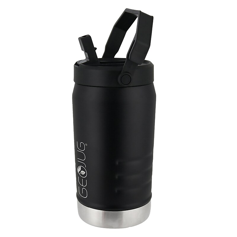 Brentwood Geojug Stainless Steel Double Walled Sports Water Jug, 64 oz., Black (G-1900BK) image 1