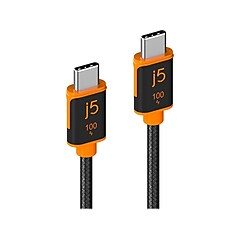 j5create 5.9' USB C to USB C Power Cable, Male to Male, Black