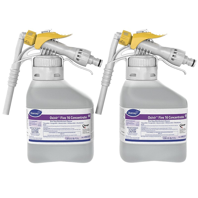 Oxivir Five 16 Diversey RTD Disinfectant, Liquid, 50.7 Oz., 2/Carton (4963357) image 1