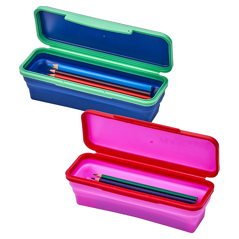 Lockermate By Bostitch Latch Pencil Pouch, Assorted Colors, 2/Pack (23122-PKNV-2PK) image 1