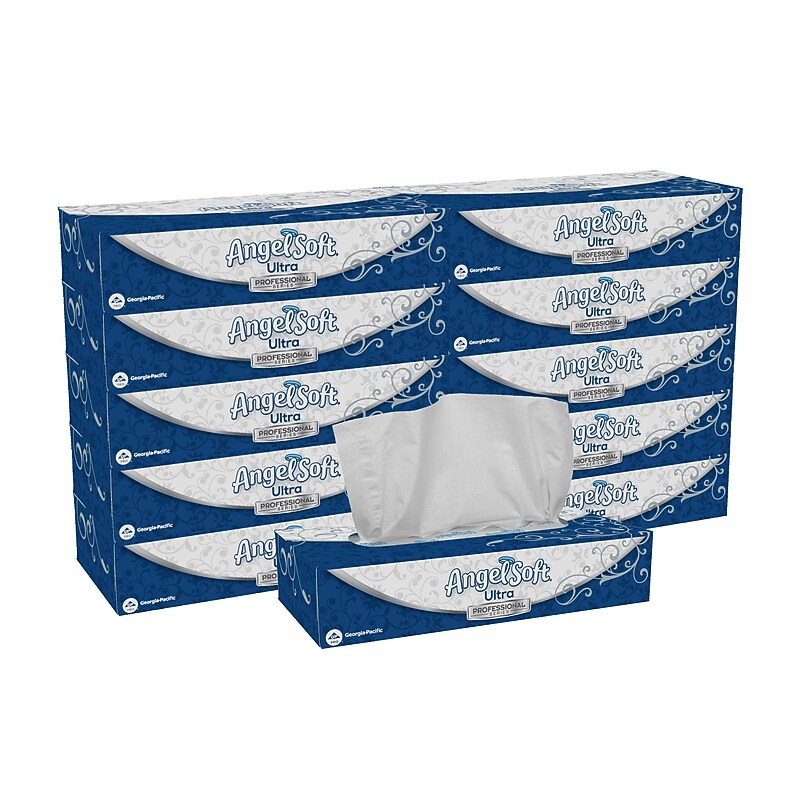 Angel Soft Ultra Professional Series Facial Tissue, 2-Ply, 126 Sheets/Box, 10 Boxes/Pack (4836014) image 1